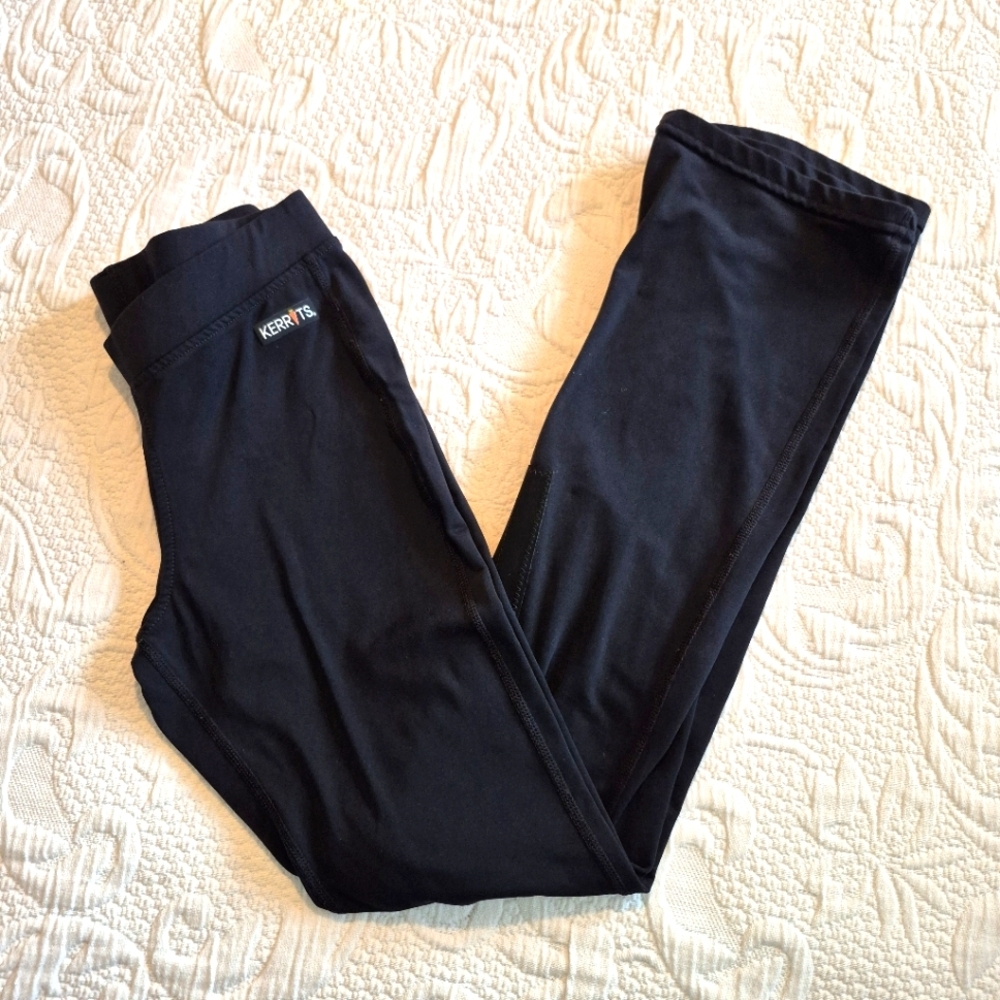 Kerrits girls XL black knee patch boot cut riding pants EUC